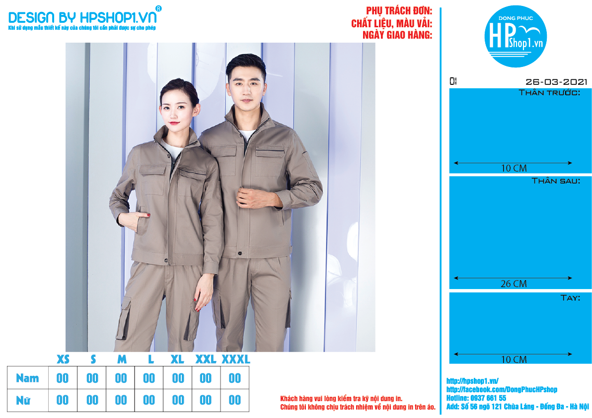 Thiết kế áo Đồng phục bảo hộ lao động - mẫu 8